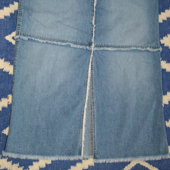 Vintage Lauren Jeans Co Ralph Lauren Patchwork Maxi Denim Skirt Size 14 - Picture 4 of 10
